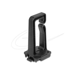 Delock - Držák pro správu kabelu pro sítová zarízení - 70 x 24 mm, s montážní deskou pro montáž na DIN lištu - prední - cerná
