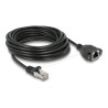 Delock - Sítový prodlužovací kabel - RJ-45 (M) do RJ-45 (F) s maticemi - 5 m - S/FTP - CAT 6 - neobsahuje halogen - cerná