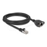 Delock - Sítový prodlužovací kabel - RJ-45 (M) do RJ-45 (F) šroubovací - 3 m - S/FTP - CAT 6a - neobsahuje halogen, plochý