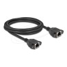 Delock - Sítový kabel - RJ-45 (F) šroubovací do RJ-45 (F) šroubovací - 2 m - S/FTP - CAT 6a - neobsahuje halogen, plochý - cerná