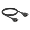 Delock - Sítový prodlužovací kabel - RJ-45 (F) do RJ-45 (F) - 1 m - S/FTP - CAT 6a - neobsahuje halogen - cerná