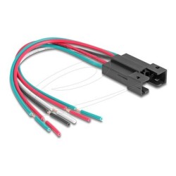 Delock - Elektrické vedení s tlacítkem - 6-pin (F) do obnažený drát - AC 230 V - 3 A - 15 cm - licna - cerná 90791