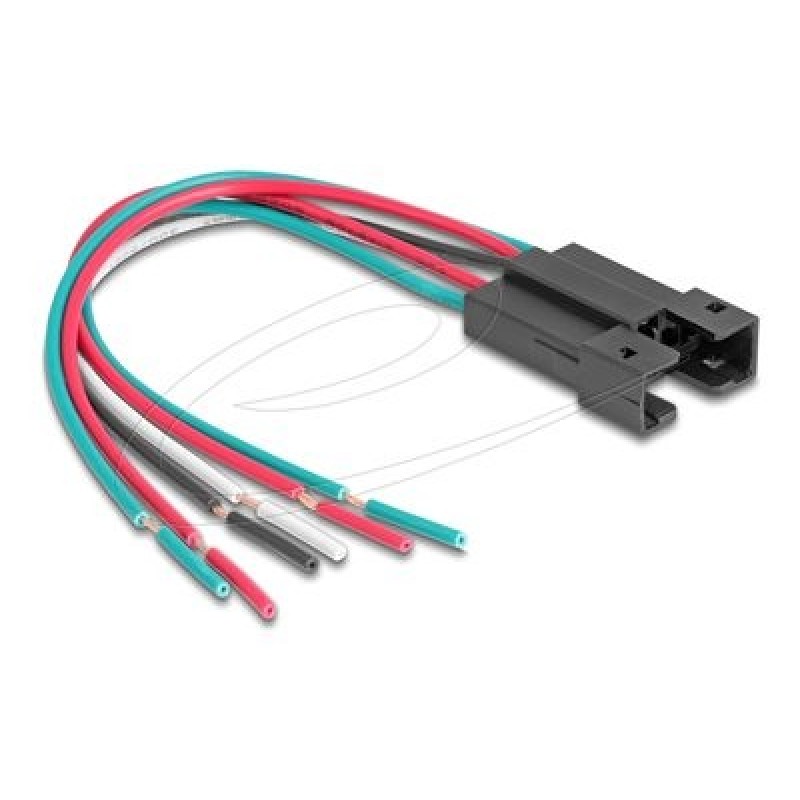 Delock - Elektrické vedení s tlacítkem - 6-pin (F) do obnažený drát - AC 230 V - 3 A - 15 cm - licna - cerná 90791