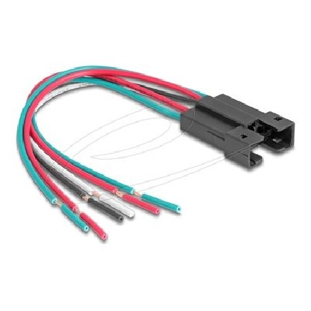 Delock - Elektrické vedení s tlacítkem - 6-pin (F) do obnažený drát - AC 230 V - 3 A - 15 cm - licna - cerná 90791