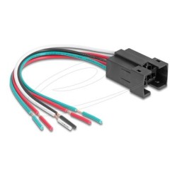 Delock - Elektrické vedení s tlacítkem - 6-pin (F) do obnažený drát - AC 230 V - 3 A - 15 cm - licna - cerná 90790