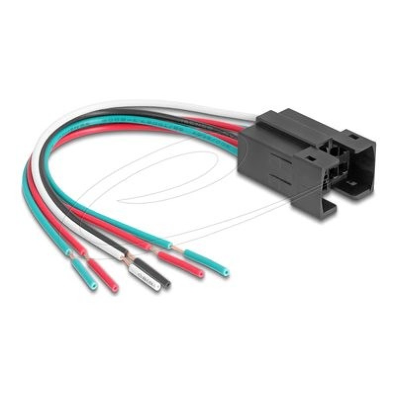 Delock - Elektrické vedení s tlacítkem - 6-pin (F) do obnažený drát - AC 230 V - 3 A - 15 cm - licna - cerná 90790
