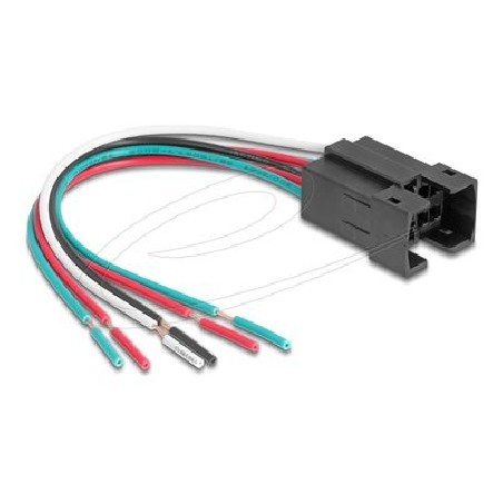 Delock - Elektrické vedení s tlacítkem - 6-pin (F) do obnažený drát - AC 230 V - 3 A - 15 cm - licna - cerná 90790