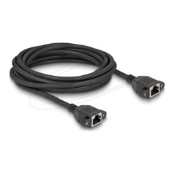 Delock - Sítový prodlužovací kabel - RJ-45 (F) s maticemi do RJ-45 (F) s maticemi - 5 m - S/FTP - CAT 6 - neobsahuje halogen