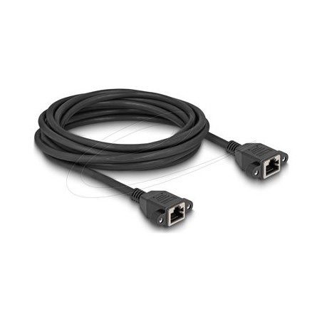Delock - Sítový prodlužovací kabel - RJ-45 (F) s maticemi do RJ-45 (F) s maticemi - 5 m - S/FTP - CAT 6 - neobsahuje halogen