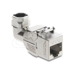 Delock - Modul - with metal latch, tool free, 90° angled - CAT 6a - stínený - RJ-45, LSA