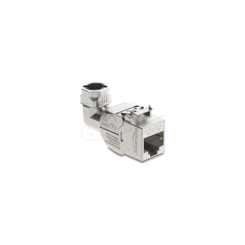 Delock - Modul - with metal latch, tool free, 90° angled - CAT 6a - stínený - RJ-45, LSA