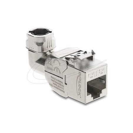 Delock - Modul - with metal latch, tool free, 90° angled - CAT 6a - stínený - RJ-45, LSA
