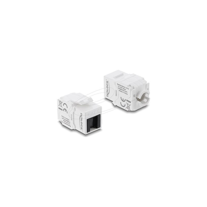 Delock - Modul - tool-free, with dust cover - CAT 6 - UTP - RJ-45, LSA - cerná, bílá