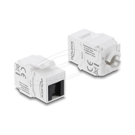 Delock - Modul - tool-free, with dust cover - CAT 6 - UTP - RJ-45, LSA - cerná, bílá