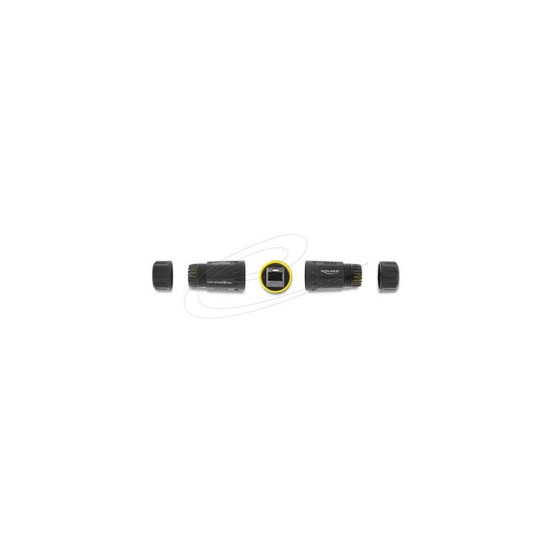 Delock - Sítový propojovací kabel - RJ-45 (F) do RJ-45 (F) - odstínený - CAT 6a/7 - cerná