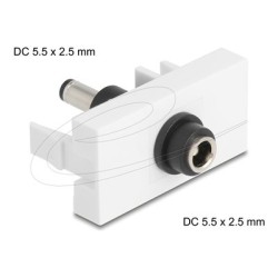Delock - Easy 45 - zacvakávací modul - DC 5,5 x 2,5 mm (samice) - 1 souprava - bílá