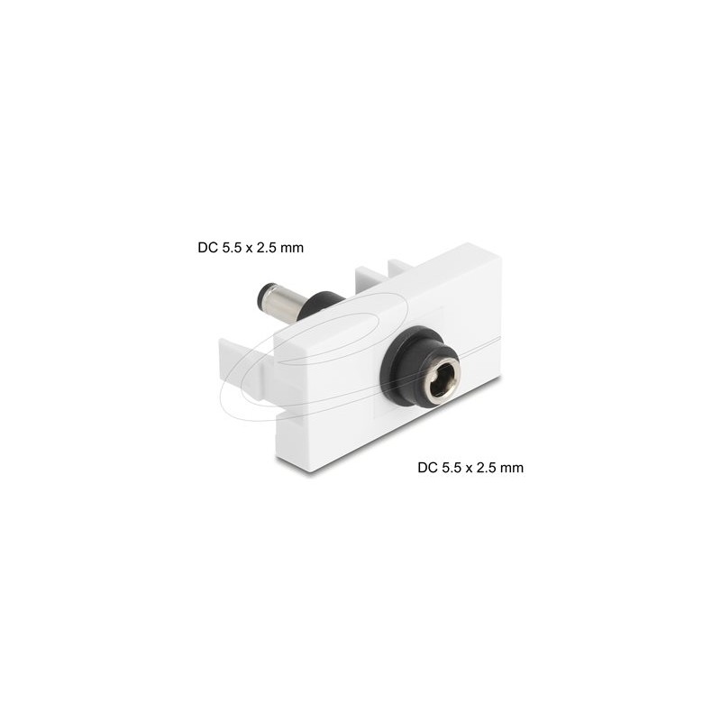 Delock - Easy 45 - zacvakávací modul - DC 5,5 x 2,5 mm (samice) - 1 souprava - bílá