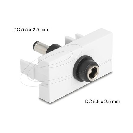 Delock - Easy 45 - zacvakávací modul - DC 5,5 x 2,5 mm (samice) - 1 souprava - bílá