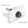Delock - Easy 45 - zacvakávací modul - DC 5,5 x 2,5 mm (samice) - 1 souprava - bílá