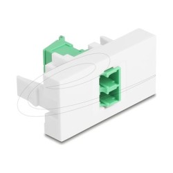 Delock - Easy 45 - zacvakávací modul - s lasrovou ochranou flip uvnitr - LC duplex - 1 souprava - zelená, bílá