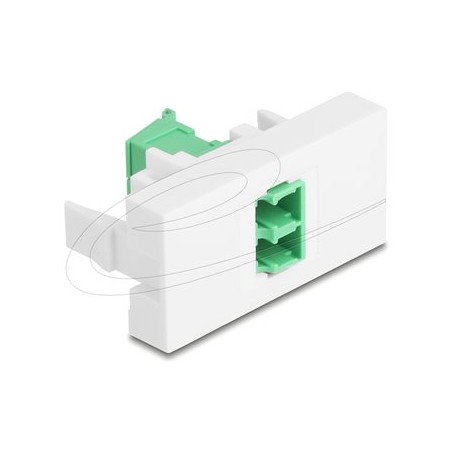 Delock - Easy 45 - zacvakávací modul - s lasrovou ochranou flip uvnitr - LC duplex - 1 souprava - zelená, bílá