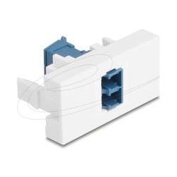 Delock - Easy 45 - zacvakávací modul - s lasrovou ochranou flip uvnitr - LC duplex - 1 souprava - modrá, bílá
