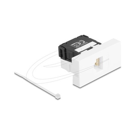 Delock - Easy 45 - zacvakávací modul - LSA 180°, Cat.6A, bez použití nástroju - RJ 45 - 1 sítová zásuvka - cerná, bílá