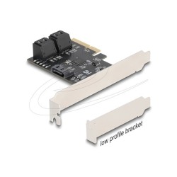 Delock - Adaptér rozhraní - SATA 6Gb/s - nízký profil - PCIe 3.0 x4
