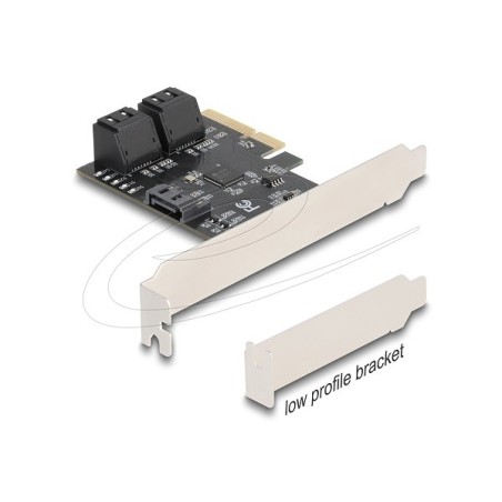 Delock - Adaptér rozhraní - SATA 6Gb/s - nízký profil - PCIe 3.0 x4