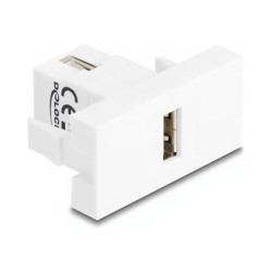 Delock - Easy 45 - zacvakávací modul - USB 2.0, samice - USB - 1 zásuvka USB - 1 modul - bílá 90908