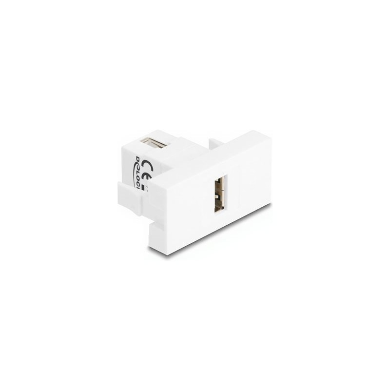 Delock - Easy 45 - zacvakávací modul - USB 2.0, samice - USB - 1 zásuvka USB - 1 modul - bílá 90908