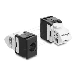 Delock - Modul - 45° angled connector - CAT 6 - UTP - RJ-45, LSA - cerná, bílá