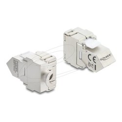 Delock - Modul - 45° angled, 180° cable routing tool-free metal - CAT 6a - stínený - RJ-45, LSA