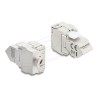 Delock - Modul - 45° angled, 180° cable routing tool-free metal - CAT 6a - stínený - RJ-45, LSA