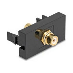 Delock - Easy 45 - zacvakávací modul - pozlacený - RCA - 1 audio konektor - 1 modul - cerná/bílá