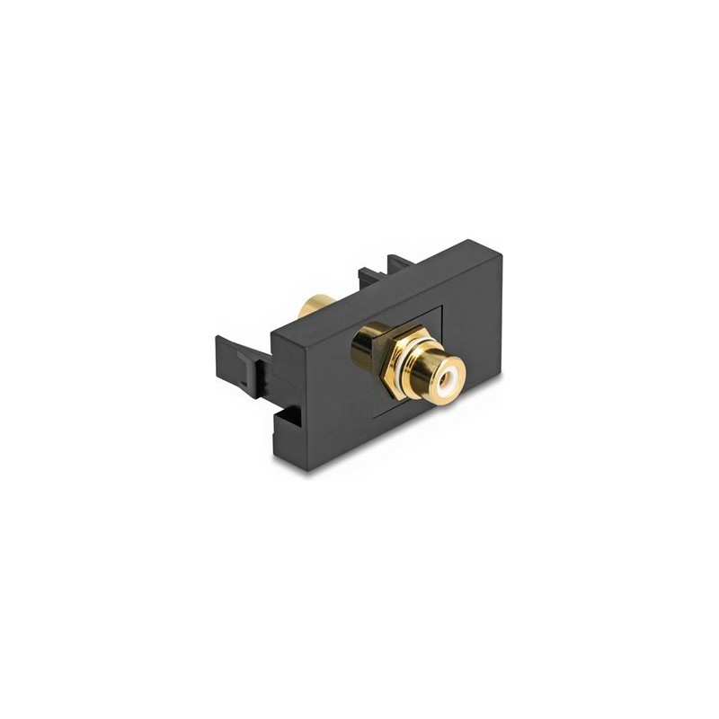 Delock - Easy 45 - zacvakávací modul - pozlacený - RCA - 1 audio konektor - 1 modul - cerná/bílá