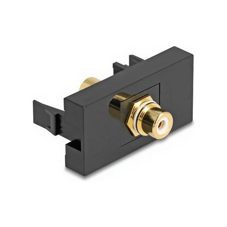 Delock - Easy 45 - zacvakávací modul - pozlacený - RCA - 1 audio konektor - 1 modul - cerná/bílá