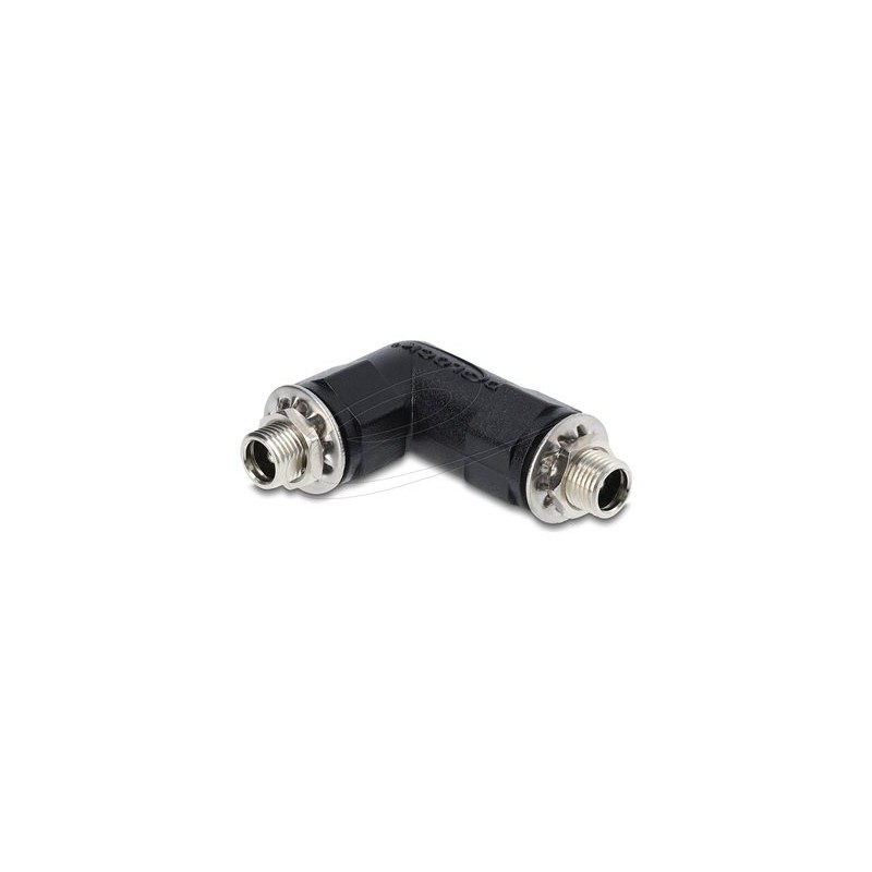 Delock - Adaptér napájení - DC jack 5,5 x 2,5 mm (F) uhlový, závitový do DC jack 5,5 x 2,5 mm (F) se závitem - 24 V - 5 A