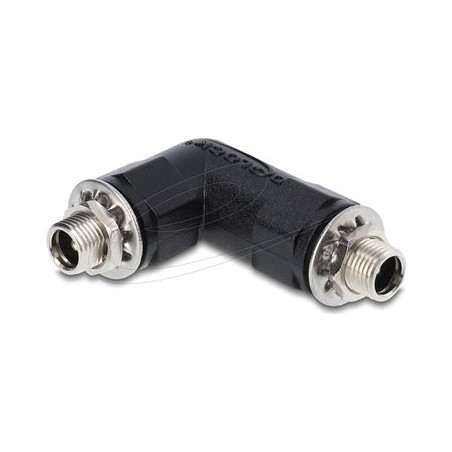 Delock - Adaptér napájení - DC jack 5,5 x 2,5 mm (F) uhlový, závitový do DC jack 5,5 x 2,5 mm (F) se závitem - 24 V - 5 A