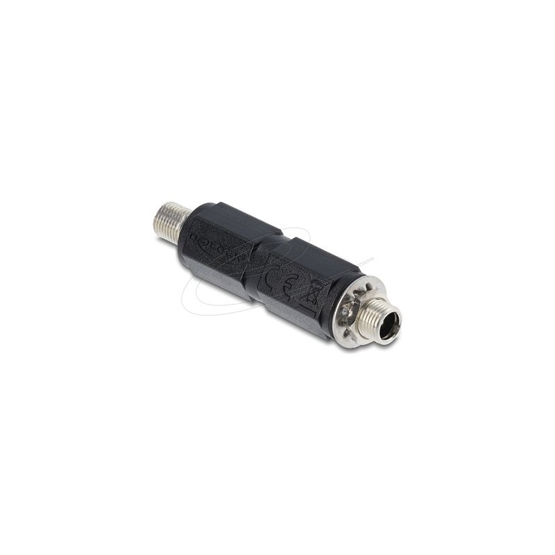 Delock - Adaptér napájení - DC jack 5,5 x 2,5 mm (M) do DC jack 5,5 x 2,1 mm (F) se závitem - straight - cerná