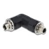 Delock - Adaptér napájení - DC jack 5,5 x 2,5 mm (F) angled, threaded do DC jack 5,5 x 2,1 mm (F) se závitem - cerná