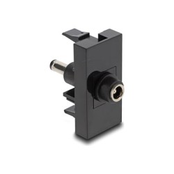 Delock - Easy 45 - zacvakávací modul - na DC 5.5 x 2.1 mm samec - DC 5,5 x 2,5 mm (samice) - 1 modul - cerná