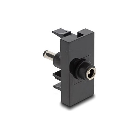 Delock - Easy 45 - zacvakávací modul - na DC 5.5 x 2.1 mm samec - DC 5,5 x 2,5 mm (samice) - 1 modul - cerná