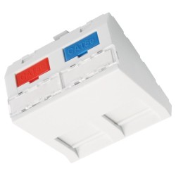 Modul French style Solarix 45x45mm pro 2 keystony úhlový bílý