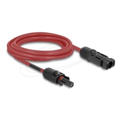 Delock - Solární kabel - DL4 (M) do DL4 (F) - 1000 V - 3 m - zacvakávací - cervená 90974