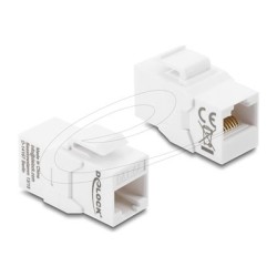 Delock - Modul keystone - RJ-45 (F) do RJ-45 (F) - nestínený - CAT 6a - zacvakávací - bílá
