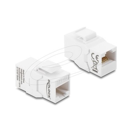 Delock - Modul keystone - RJ-45 (F) do RJ-45 (F) - nestínený - CAT 6a - zacvakávací - bílá