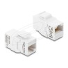 Delock - Modul keystone - RJ-45 (F) do RJ-45 (F) - nestínený - CAT 6a - zacvakávací - bílá