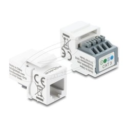 Delock - Modul keystone - RJ-11 (F) do blok svorkovnice se 4 kolíky - nestínený - CAT 3 - bílá