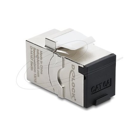 Delock - Modul keystone - RJ-45 (F) do RJ-45 (F) - odstínený - CAT 6a - cerná, bílá, stríbrná
